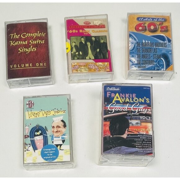 Lot 9 Cassettes 1950-1960s Music Compilations Hits Frankie Avalon ALL NEW SEALED - Picture 2 of 5